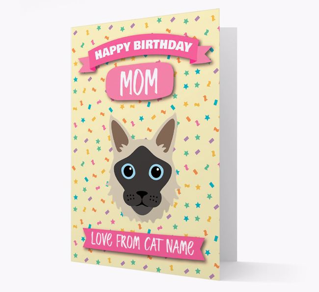 'Happy Birthday Mom' - Personalized {breedCommonName} Birthday Card